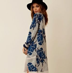 Free People Flower Power Blue Cardigan sz Sm